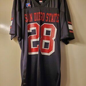 JERSEY, by Russell Athletic, " San Diego State ", Black & Red Letters